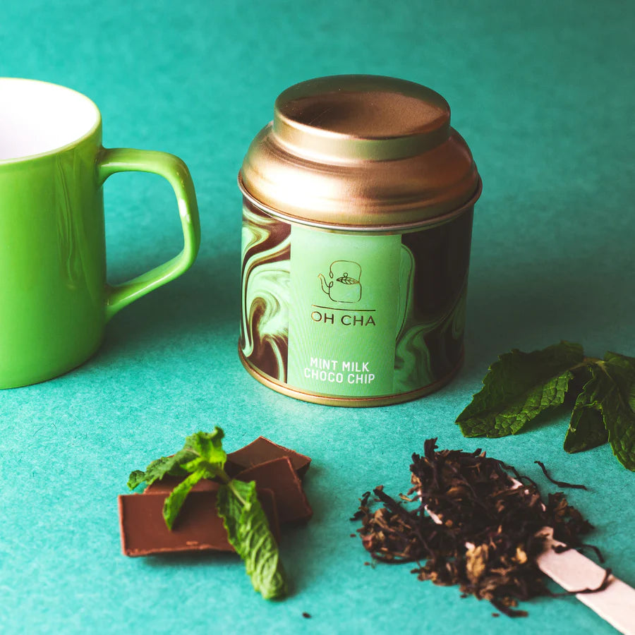 Oh Cha Mint Milk Chocolate Chip Tea Canister