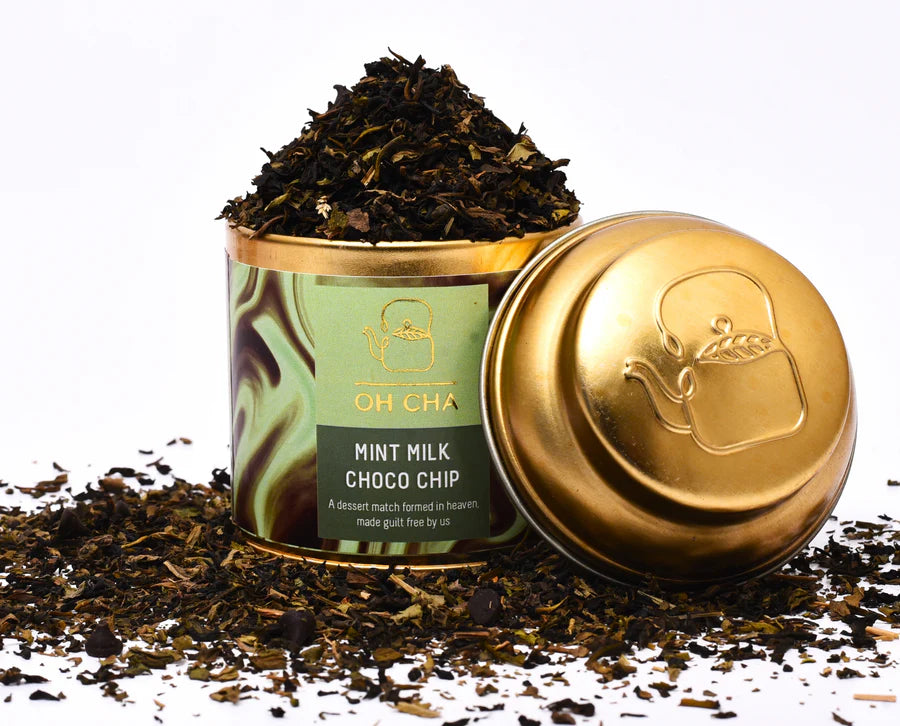 Oh Cha Mint Milk Chocolate Chip Tea Leaves