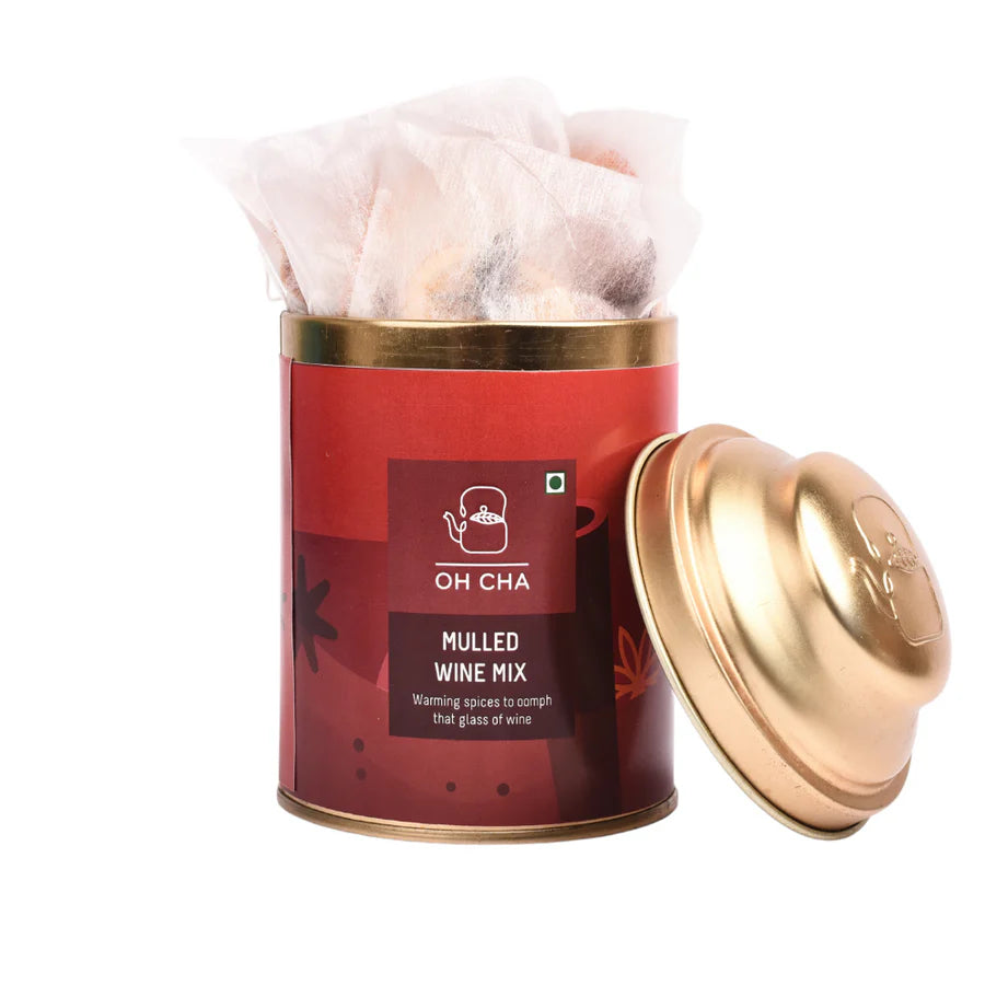 Oh Cha Mulled Wine Mix Tea Canister with Spiced Citrus Infusion Bags