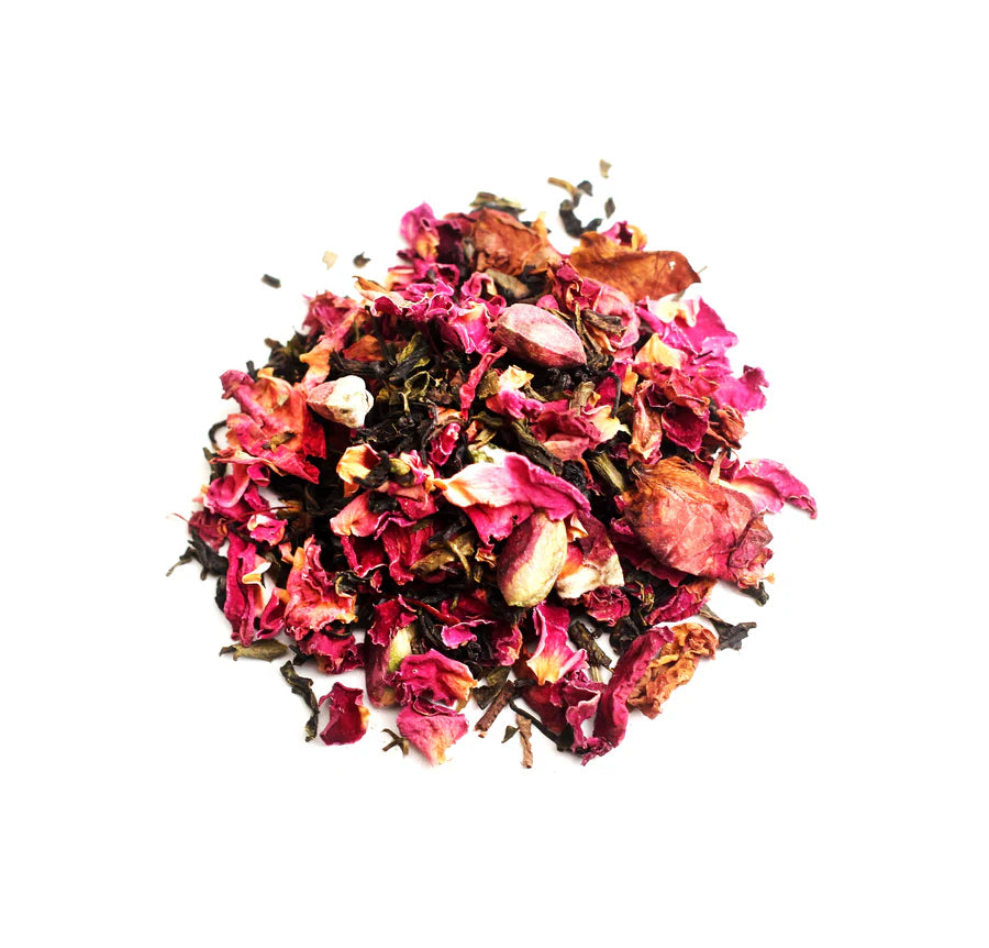 Oh Cha Rose Pistachio Green Tea with Rose Petals and Saffron