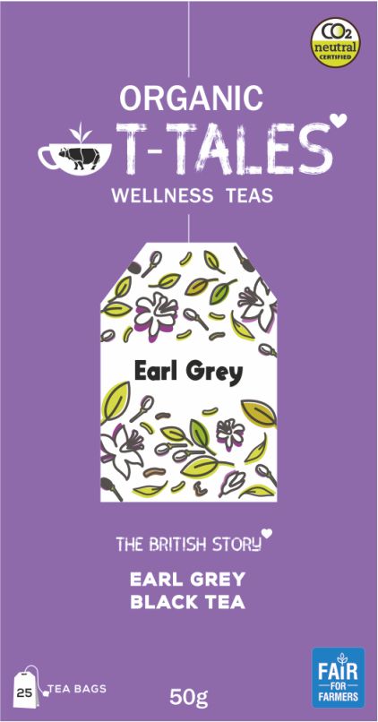 Organic T-Tales Earl Grey Assam Black Tea Packaging