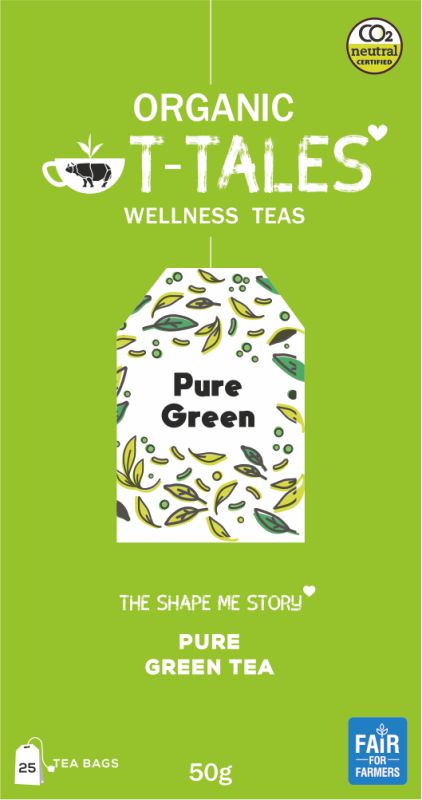 Organic T-Tales Pure Green Tea Packaging