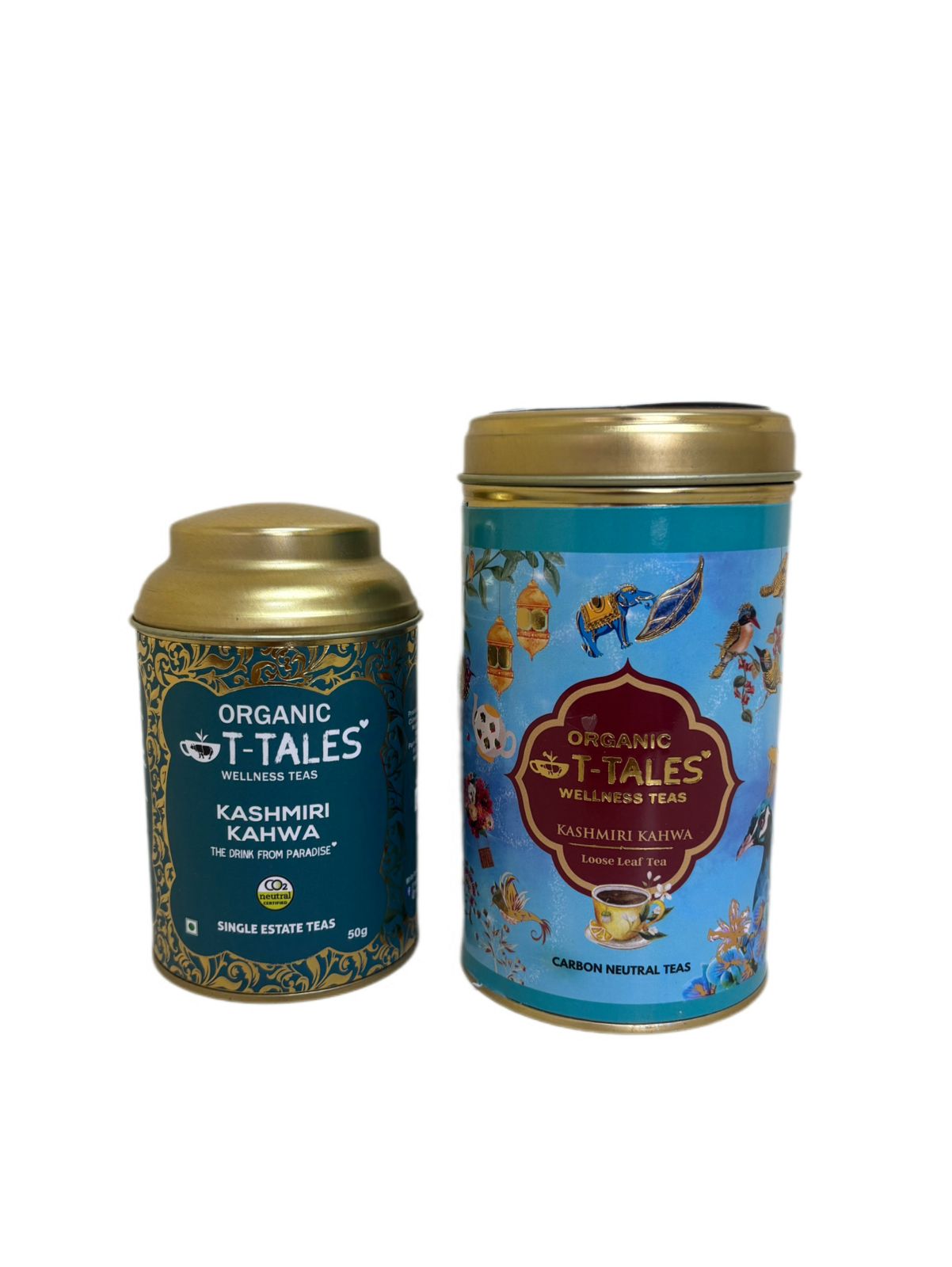 2 Tea Can of Organic T-Tales Kashmiri Kahwa