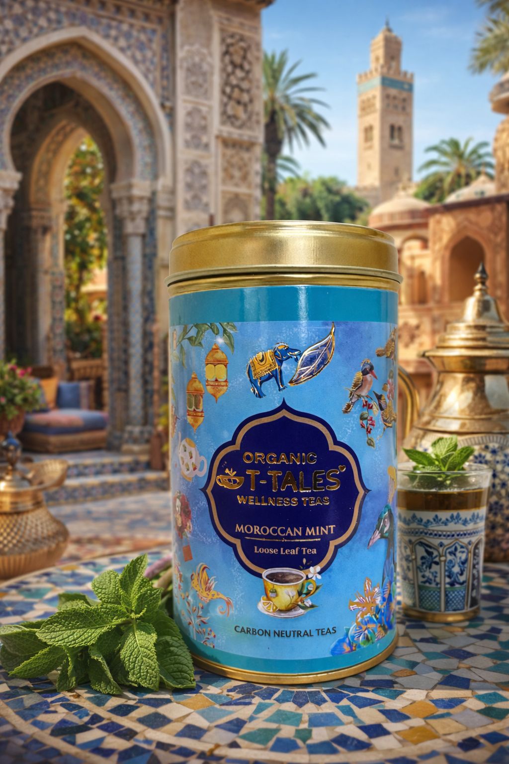 Organic T-Tales Moroccan Mint Loose Leaf Tea Canister