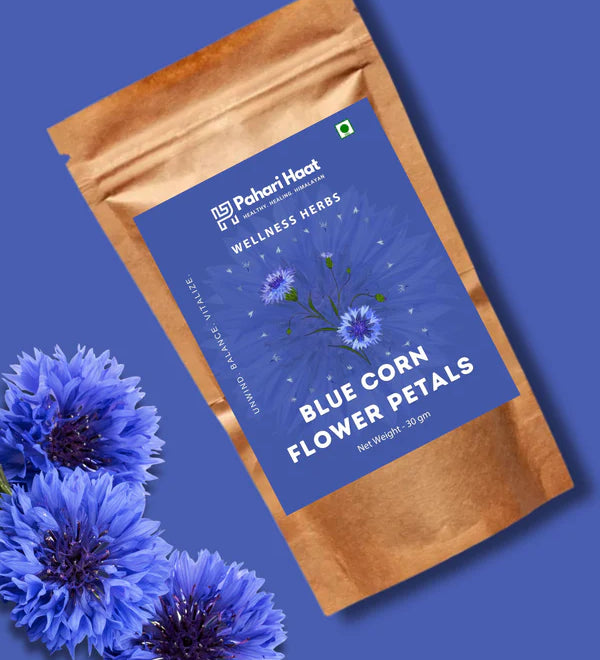 Pahari Haat Blue Cornflower Petals Wellness Herbs Tea Pack