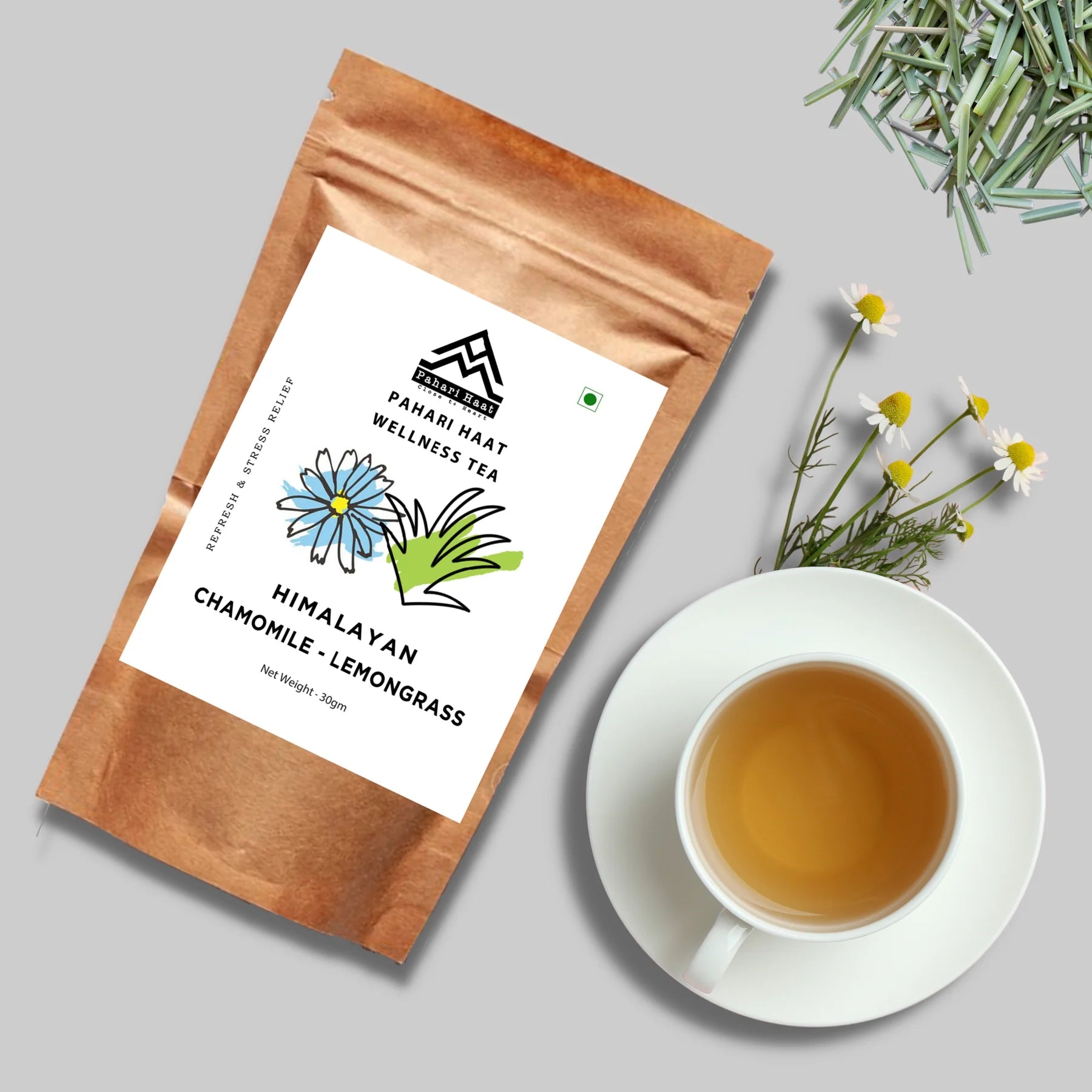 Pahari Haat Himalayan Chamomile Lemongrass Tea Pack