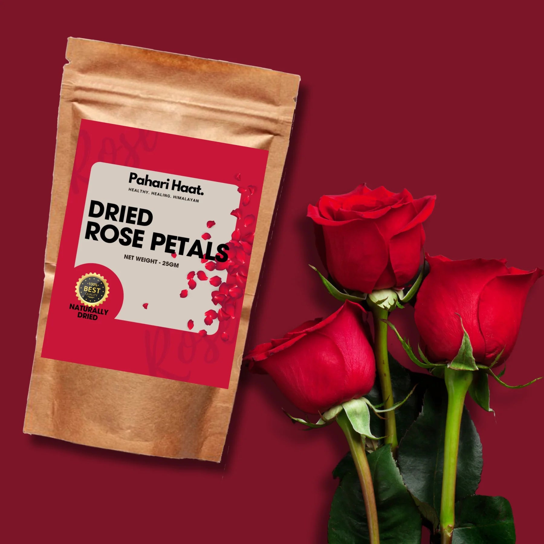 Pahari Haat Himalayan Dried Rose Petals Tea Pack
