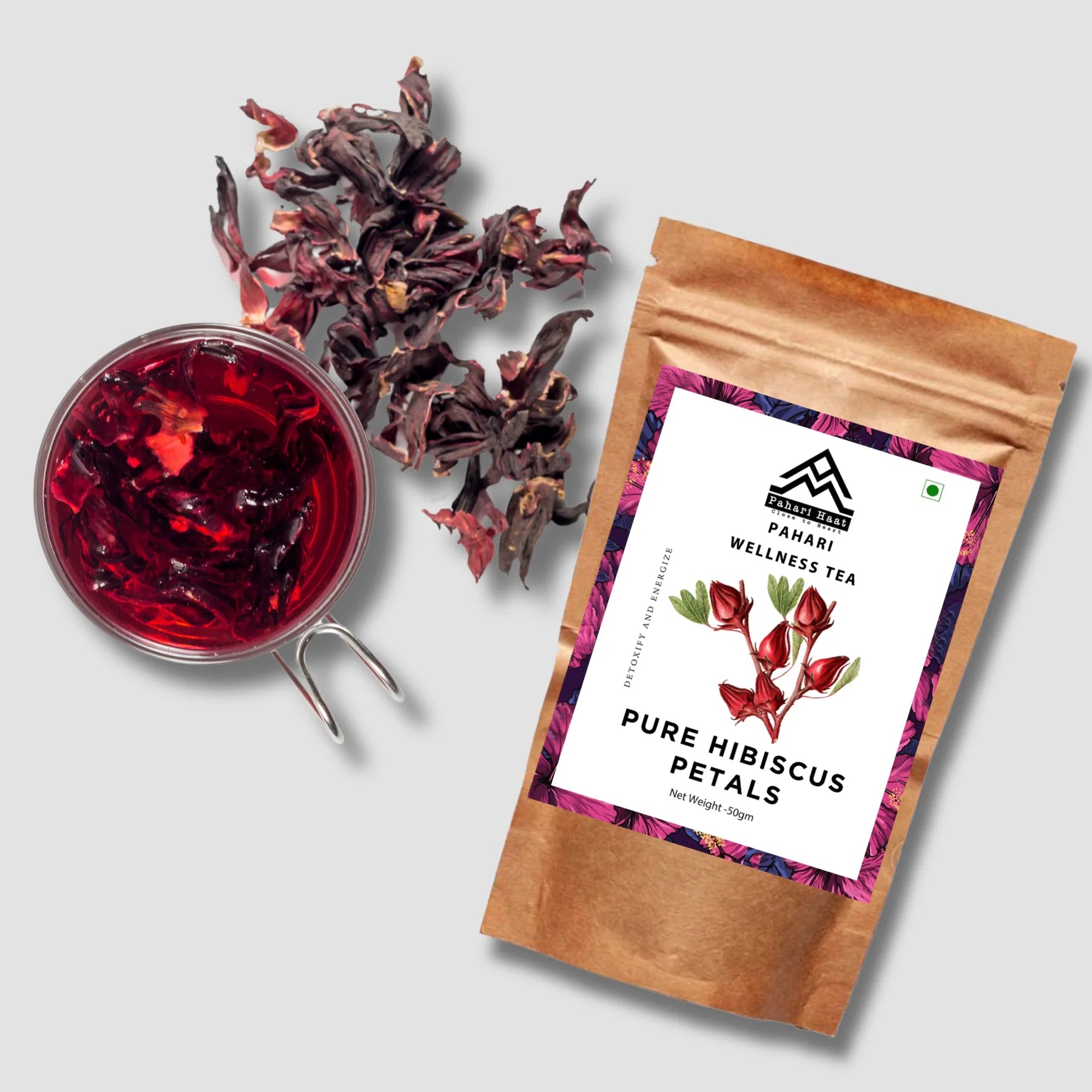 Pahari Haat Himalayan Pure Hibiscus Petals Tea Pack