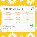 Pembroke Calming Chamomile Green Tea Nutritional Value