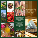 Pembroke Skin Glow Wellness Tea Collection – 7 Tea Blends with Flowers, Fruits & Spices - Pyramid Tea Bags