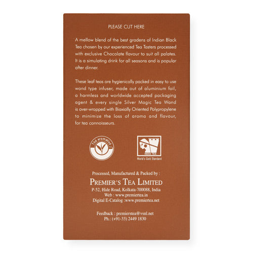 Premier’s Chocolate Flavoured Black Tea Packaging