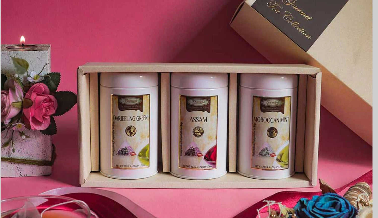 Premier’s Darjeeling Green, Assam, and Moroccan Mint Tea