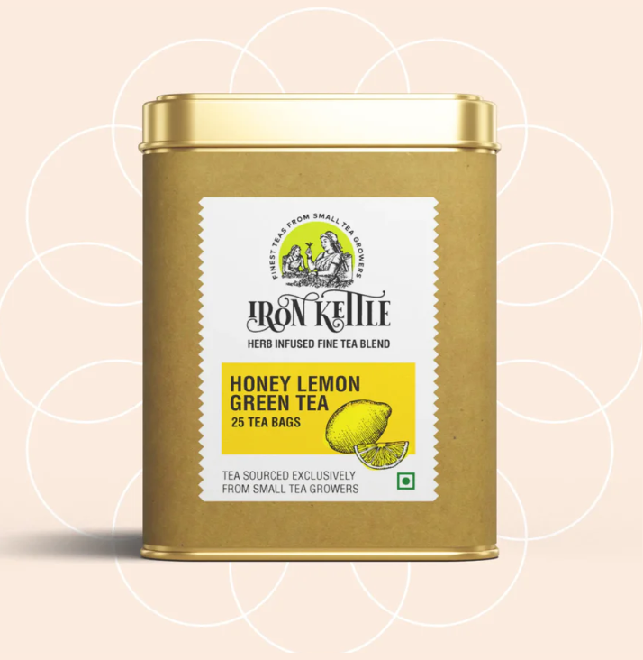 Premium Honey Lemon Green Tea by Iron Kettle in Teabags