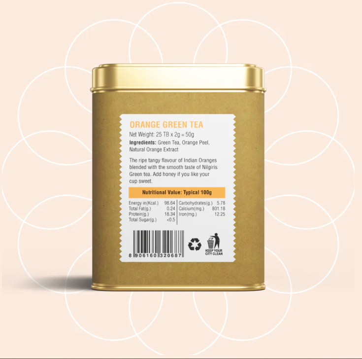Premium Iron Kettle Orange Green Tea with Natural Orange Extract