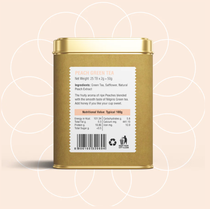 Premium Iron Kettle Peach Green Tea Teabags