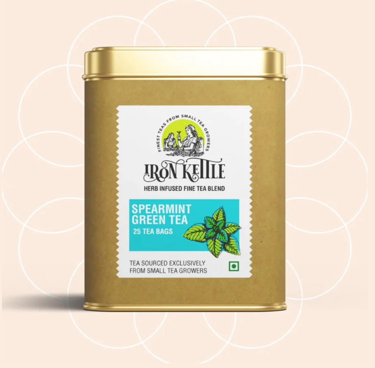 Refreshing Iron Kettle Spearmint Green Tea in Premium Teabags