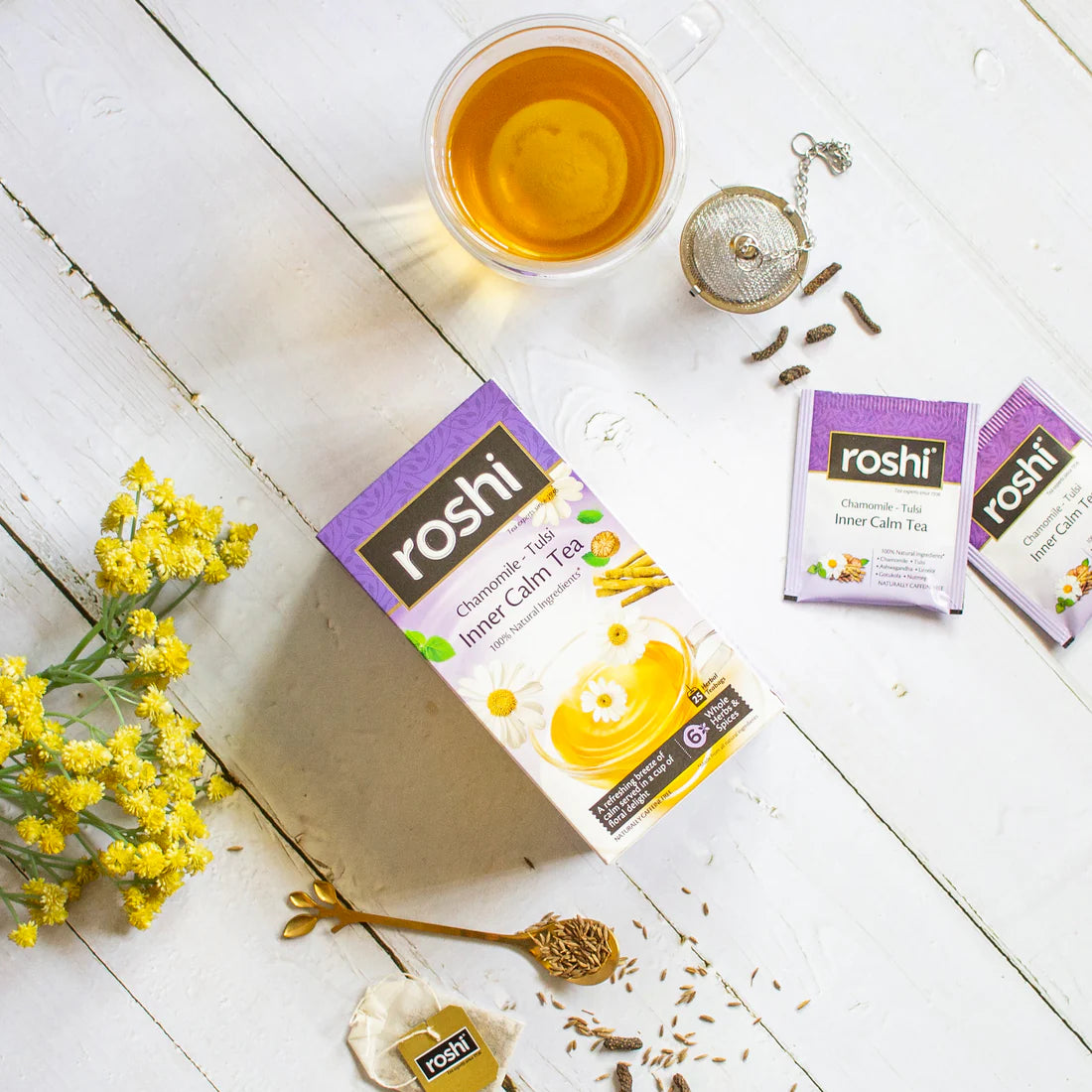Roshi Inner Calm Chamomile Tulsi Ashwagandha Herbal Blend