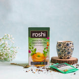 Roshi Detox Moroccan Mint Tulsi Green Tea for Cleansing and Fresh Balance- Pack of 2