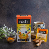 Roshi ImmuniCare Turmeric Amla Green Tea for Natural Defense and Daily Strength- Pack of 2