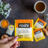 Roshi ImmuniCare Turmeric Amla Green Tea for Natural Defense and Daily Strength- Pack of 2