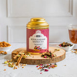 Roshi Royal Kashmiri Kahwa Green Tea with Rose Cardamom Clove Ginger Nutmeg Almond Saffron for Himalayan Warmth