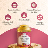 Roshi Royal Kashmiri Kahwa Green Tea with Rose Cardamom Clove Ginger Nutmeg Almond Saffron for Himalayan Warmth