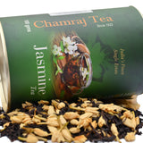 Chamraj Jasmine Black Tea Canister with Loose Tea Leaves