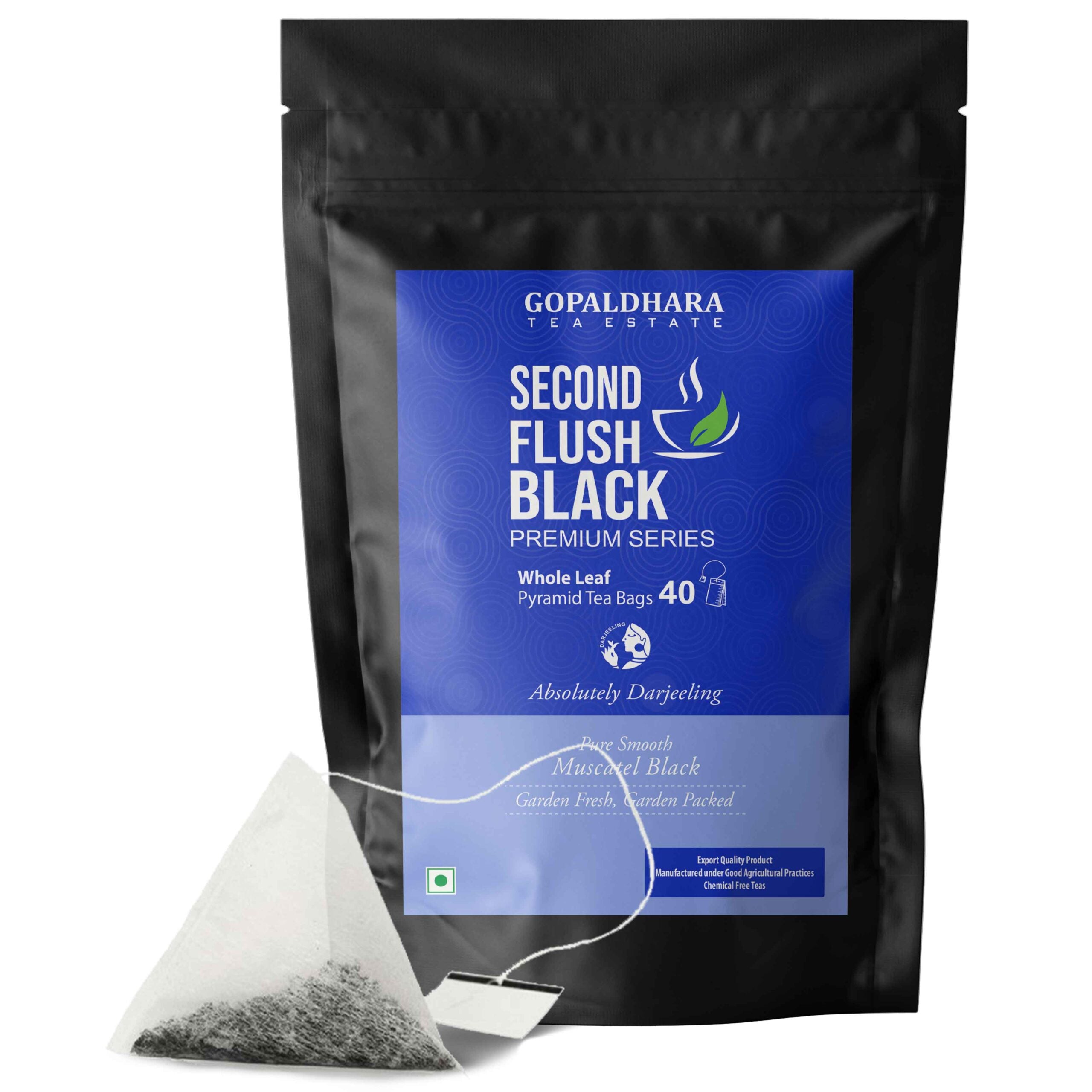 Gopaldhara Darjeeling Premium Second Flush Black Pyramid Leaf Tea Bag