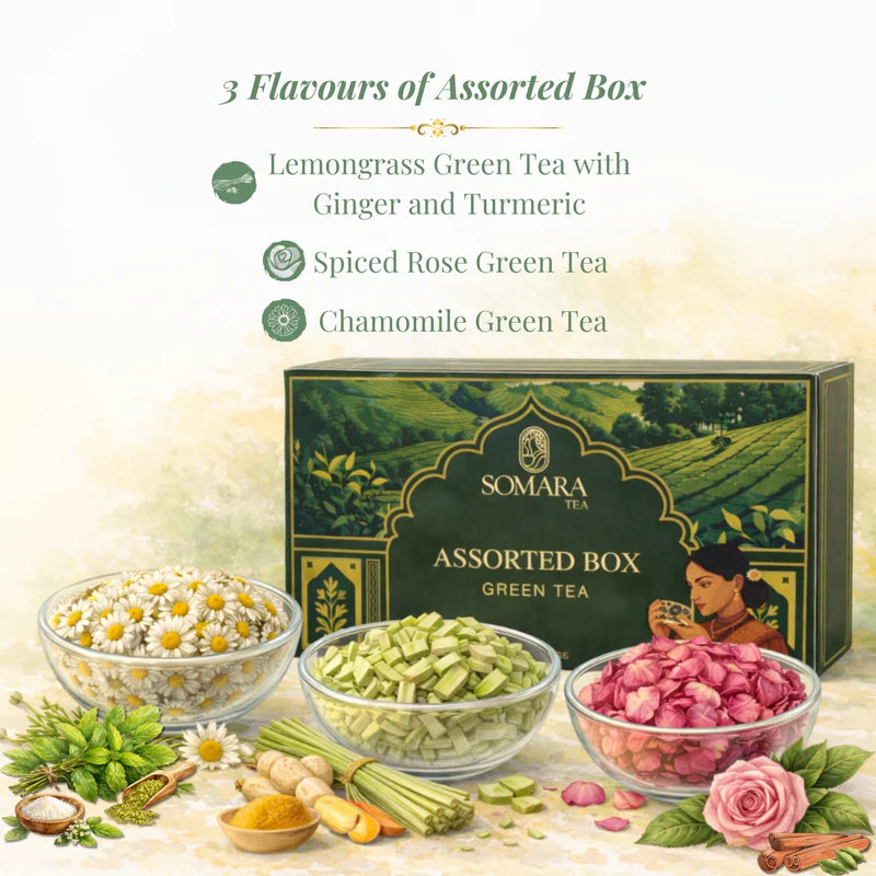 Somara Tea Assorted Box Green Tea with 3 Flavours