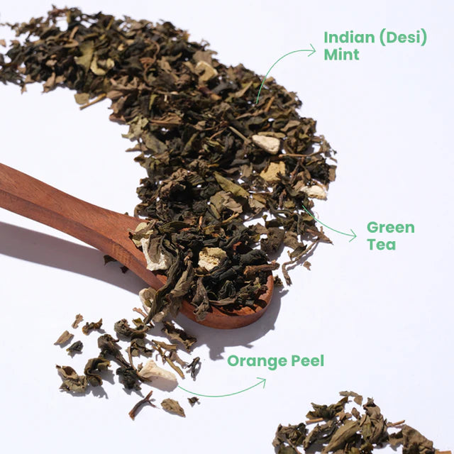 Tea Trunk Long Island Darjeeling Green Tea with Mint and Orange Blend