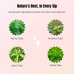 Organic Rama Tulsi, Organic Krishna Tulsi and Organic Vana Tulsi with Premium Green Tea
