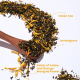 Tea Trunk Marigold Darjeeling Green Tea with Lemongrass – Refreshing Floral Detox Blend