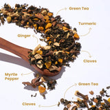 Tea Trunk Turmeric Darjeeling Green Tea with Ginger and Spices for Immunity and Digestion