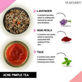 Teacurry Acne Pimple Herbal Infusion with Chamomile, Lavender & Spearmint for Clearer-Looking Skin - Pyramid Bags