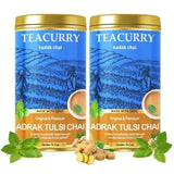 Teacurry Adrak Tulsi Assam Black Tea for Digestive Comfort & Everyday Energy - Pack of 2