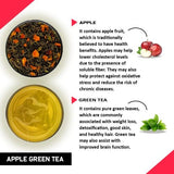 Teacurry Apple Assam Green Tea for Antioxidant, Digestive & Everyday Wellness - Pyramid Tea Bags