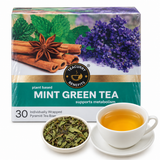 Teacurry Assam Mint Green Tea - Refreshing Digestive Blend for Metabolism - Pyramid Tea Bags