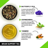 Teacurry Brain Support Infusion with Butterfly Pea & Ashwagandha for Focus and Everyday Mental Wellness - Pyramid Bags