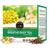 Teacurry Breathe Easy Herbal Infusion with Licorice, Ginger & Tulsi for Respiratory Comfort - Pyramid Bags