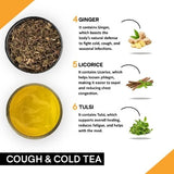Teacurry Cough & Cold Herbal Infusion with Ginger, Tulsi & Licorice - Soothing Blend for Respiratory Comfort - Pyramid Bags