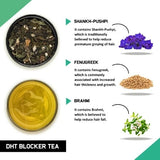 Teacurry DHT Blocker Assam Green Tea with Nettle, Brahmi & Flax Seeds for Hair & Scalp Support - Pyramid Tea Bags