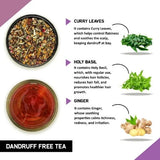 Teacurry Dandruff Free Assam Green Tea with Amalaki, Neem & Hibiscus - Hair & Scalp Care Blend - Pyramid Tea Bags