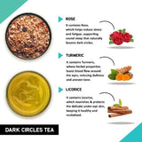 Teacurry Dark Circles Green Tea with Turmeric, Rose & Gotu Kola - Skin Nourishing Blend for a Brighter-Looking Eye Area - Pyramid Tea Bags