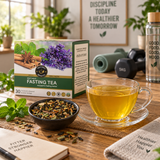 Teacurry Fasting Green Tea with Tulsi, Ginger & Spearmint - Herbal Blend for Intermittent Fasting - Pyramid Tea Bags