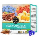 Teacurry Feel Young Herbal Infusion with Butterfly Pea, Moringa, & Hibiscus for a Fresh, Radiant Daily Ritual - Pyramid Bags