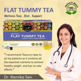 Teacurry Flat Tummy Green Tea - Minty Blend of Hibiscus & Ayurvedic Herbs for Digestive Wellness - Pyramid Tea Bags