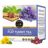 Teacurry Flat Tummy Green Tea - Minty Blend of Hibiscus & Ayurvedic Herbs for Digestive Wellness - Pyramid Tea Bags