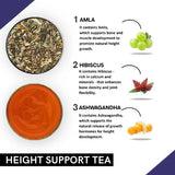Teacurry Height Support Herbal Infusion with Ashwagandha & Shatavari - Pyramid Bags