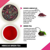 Teacurry Hibiscus Assam Green Tea - Tart, Floral Blend for Metabolism & Digestive Balance - Pyramid Tea Bags