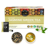 Teacurry Jasmine Assam Green Tea - Floral Blend for Metabolism & Skin - Pyramid Tea Bags